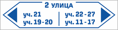 Табличка с номером улицы и номерами участков СНТ